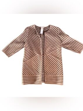 Chico's Travelers Taupe Brown Open-Knit Shell